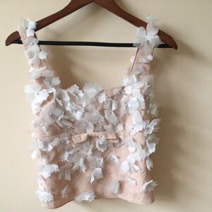 NWT Anthropologie top with flower appliqué